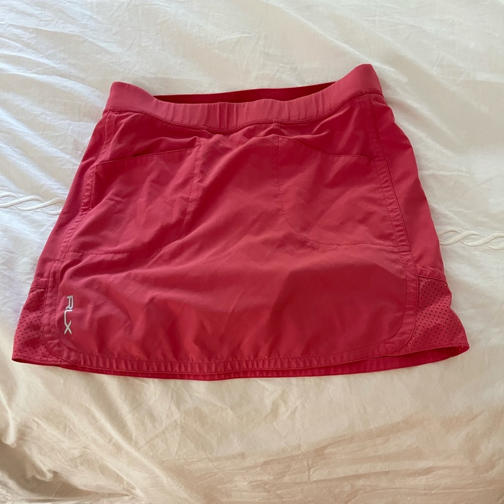 Red RLX golf skort with 4 pockets size 14
